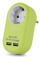 Entac EPAG-1EE-2USB-L strømstik adapter Type F Lime