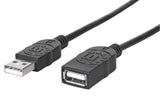 Manhattan 308519 USB-kabel USB 2.0 1 m USB A 0,48 Gbit/sek. Sort