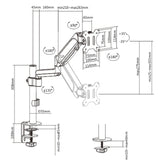 Gembird MA-DA1P-01 skærmbeslag og -stativer 81,3 cm (32") Skrivebord Sort