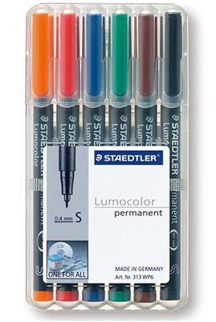 Staedtler 313 WP6 speedmarker Sort, Blå, Brun, Grøn, Orange, Rød 6 stk