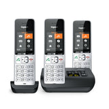 Gigaset COMFORT 500A Trio Analog/DECT-telefon Nummervisning Sort, Sølv