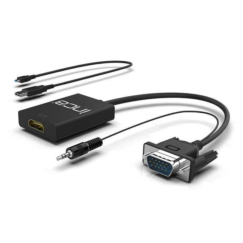 Inca IVTH-02 videokabel adapter 0,2 m HDMI Type A (Standard) VGA (D-Sub) Hvid