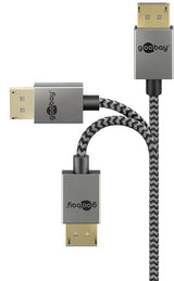 Goobay 77444 DisplayPort kabel 1 m Sort, Sølv