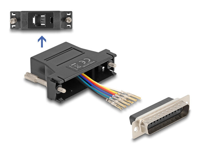 DeLOCK 67092 kabel kønsskifter D-Sub 25 RJ12 Sort