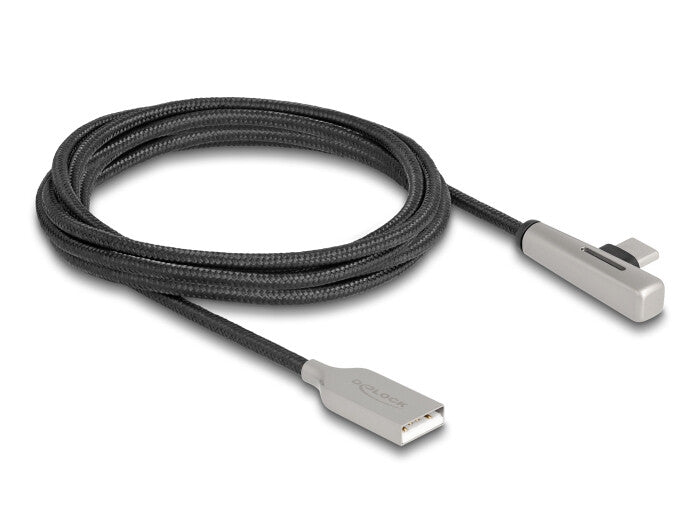 DeLOCK 80767 USB-kabel USB 2.0 2 m USB A USB C 0,48 Gbit/sek. Sort, Sølv