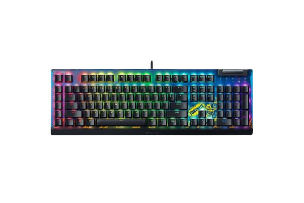 Razer BlackWidow V4 X - Fortnite Edition tastatur Spil USB US engelsk Sort