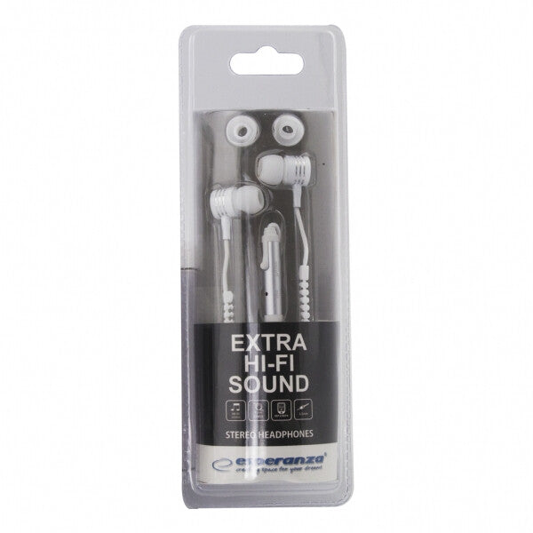 Esperanza EH161W hovedtelefoner/headset Ledningsført I ørerne Opkald/musik Hvid