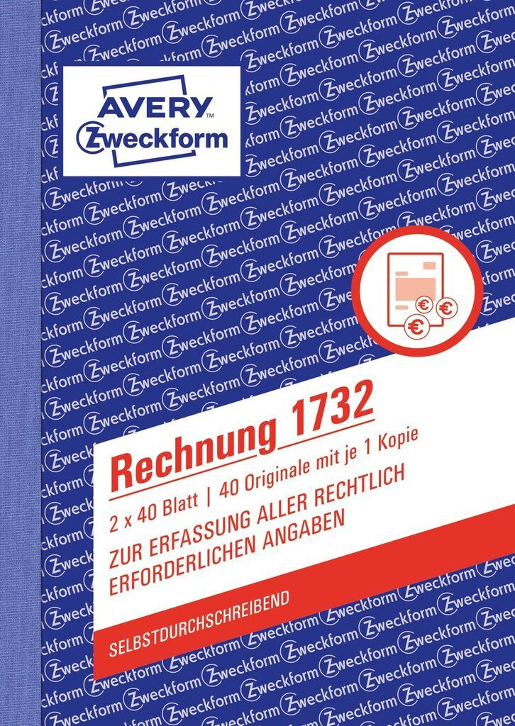 Avery 1732 regnskabsblanket og -bog A6 40 Sider