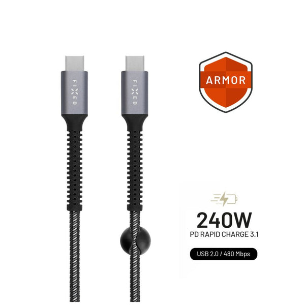 FIXED FIXDA-CC12-GR USB-kabel USB 2.0 1,2 m USB C 4,8 Gbit/sek. 240 W Grå