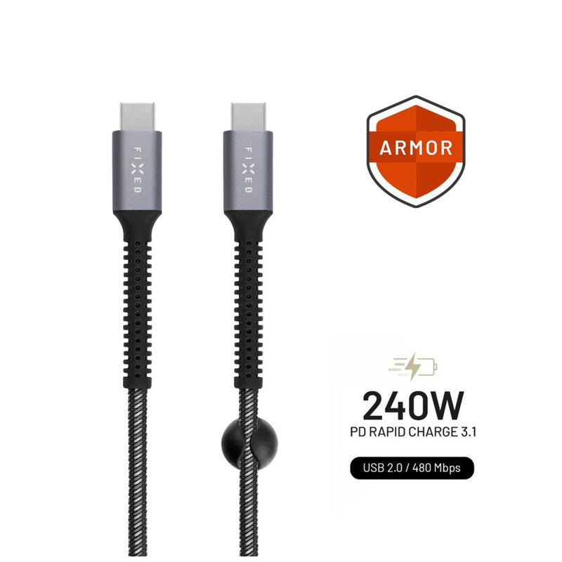 FIXED FIXDA-CC12-GR USB-kabel USB 2.0 1,2 m USB C 4,8 Gbit/sek. 240 W Grå