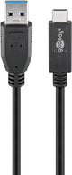 Goobay 41074 USB-kabel USB 3.2 Gen 2 (3.1 Gen 2) 1 m USB A USB C 10 Gbit/sek. Sort
