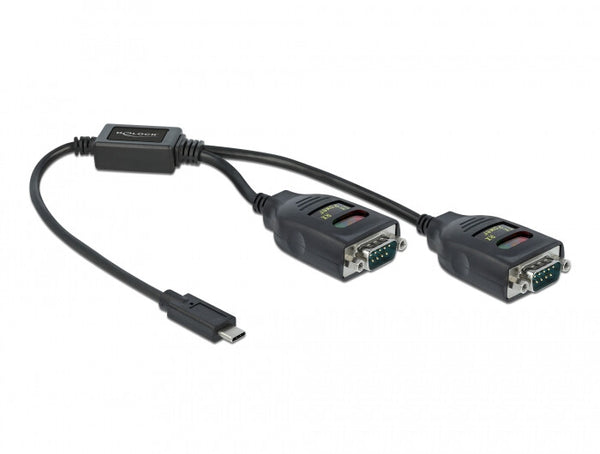 DeLOCK 90494 serielkabel Sort 0,35 m USB Type-C RS-232 DB9