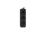 Lanberg PS0-03F-0150-BK stikdåse 1,5 m 3 AC stikkontakt(er) Indendørs Sort