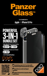 PanzerGlass ® 3-i-1 Privacy Pakke iPhone 15 Pro