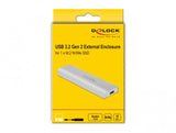 DeLOCK 42634 drevkabinet SSD kabinet Sølv M.2