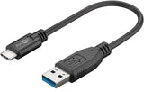 Goobay 45247 USB-kabel USB 3.2 Gen 1 (3.1 Gen 1) 0,15 m USB A USB C 5 Gbit/sek. Sort