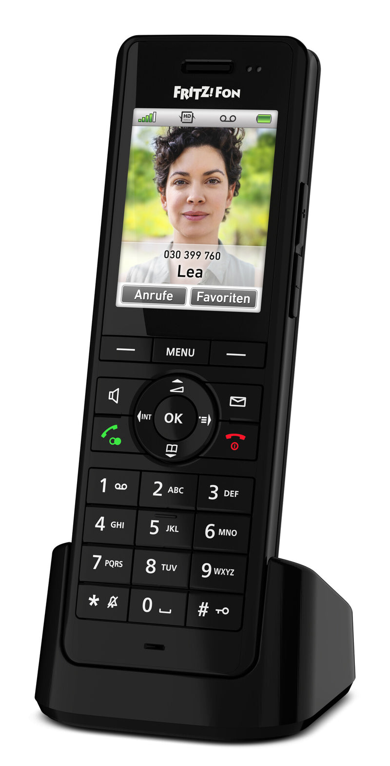 Fon FRITZ! X6 DECT telefon Nummervisning Sort