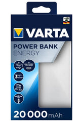 Varta Energy 20000 Lithium polymer (LiPo) 20000 mAh Sort, Hvid