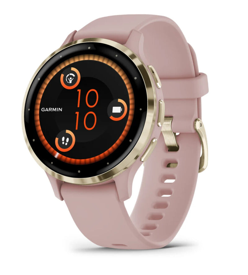 Garmin Venu 3S 3,05 cm (1.2") AMOLED 41 mm Digital 390 x 390 pixel Berøringsskærm Guld, Rose Wi-Fi GPS (satellit)