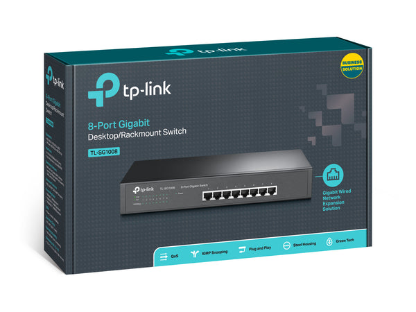 TP-Link TL-SG1008 netværksswitch Ikke administreret Gigabit Ethernet (10/100/1000) Sort