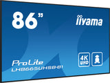 iiyama LH8665UHSB-B1 skilte display Kiosk design 2,18 m (86") LED Wi-Fi 800 cd/m² 4K Ultra HD Sort Indbygget processer Android 11 24/7