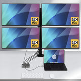 StarTech.com QUAD-USB-HDMI-ADAPT dockingstation Ledningsført USB 3.2 Gen 1 (3.1 Gen 1) Type-C Grå