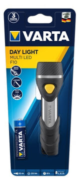 Varta Day Light Multi LED F10 Aluminium, Sort Nøglering med lommelygte