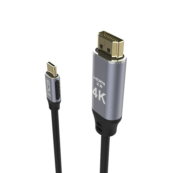 Inca ITCH-20 videokabel adapter 2 m USB Type-C HDMI Sort, Sølv