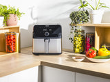 Tefal Easy Fry Mega EY855D10 frituregryde Enkelt 7,5 L Enkeltstående 2020 W Varmluftsteger Sort, Rustfrit stål
