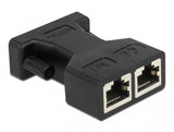 DeLOCK 66806 kabel kønsskifter D-Sub 2 x RJ-45 Sort