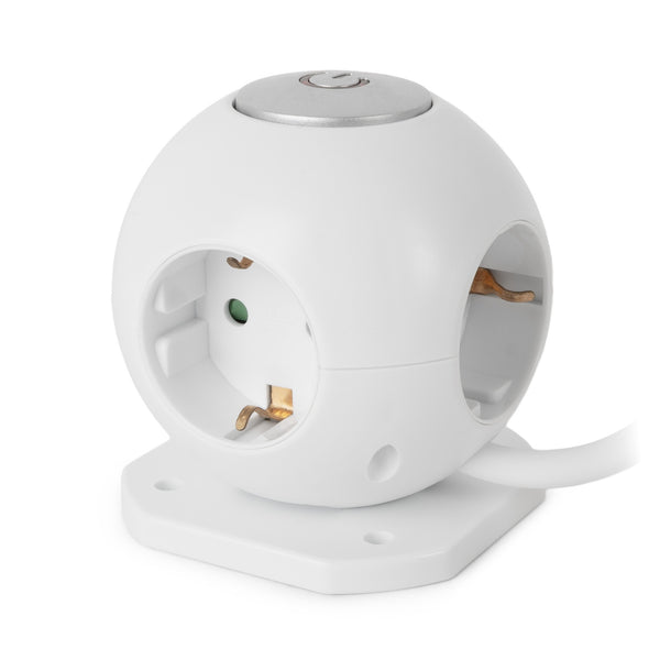 Entac ESC1.5G3-USB-GLOBE stikdåse 1,5 m 3 AC stikkontakt(er) Indendørs Hvid