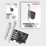 Axagon PCEU-43RS interface-kort/adapter Intern USB 3.2 Gen 1 (3.1 Gen 1)