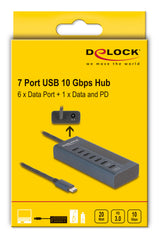 DeLOCK 64288 interface hub USB 3.2 Gen 1 (3.1 Gen 1) Type-C 10000 Mbit/s Blå