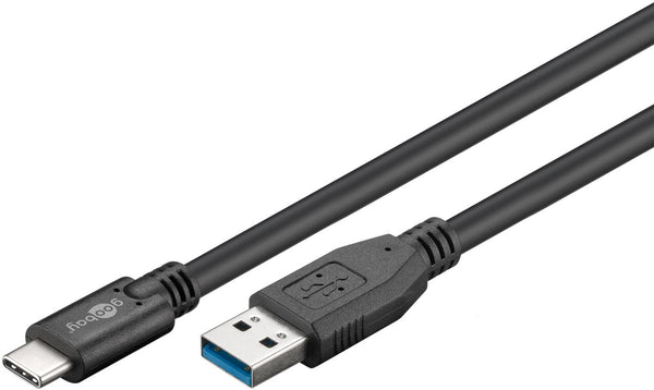 Goobay 73141 USB-kabel USB 3.2 Gen 1 (3.1 Gen 1) 3 m USB A USB C 5 Gbit/sek. 15 W Sort