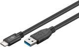 Goobay 67999 USB-kabel USB 3.2 Gen 1 (3.1 Gen 1) 0,5 m USB A USB C 5 Gbit/sek. 15 W Sort