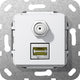 GIRA 569703 stikkontakt RJ-45 + SAT Hvid
