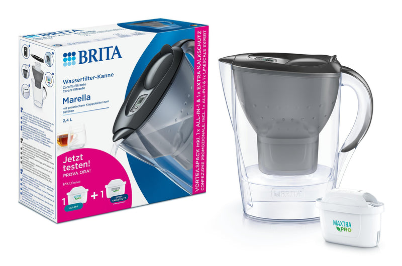 Brita Marella Manuel vandfilter 2,4 L Grafit, Transparent
