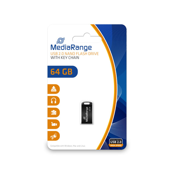 MediaRange MR923 USB-nøgle 64 GB USB Type-A 2.0 Sort