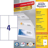 Avery 3483-200 selvklæbende etiket Rektandel Permanent Hvid 880 stk