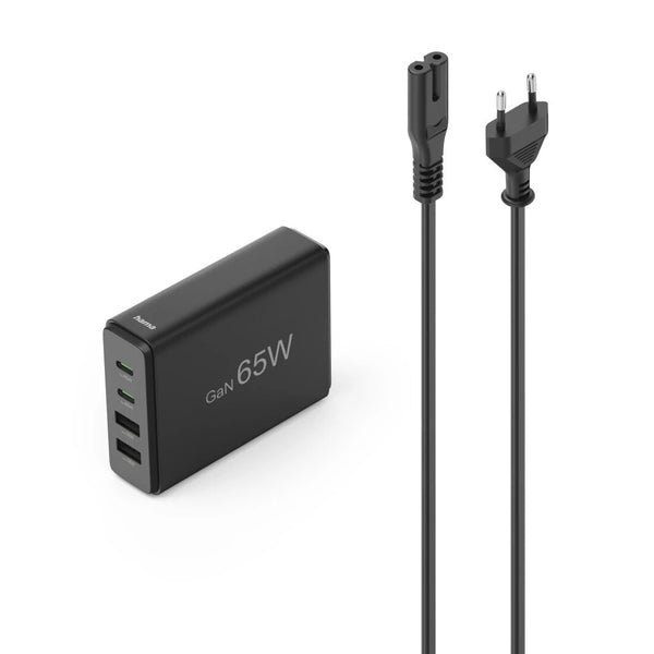 Hama 00201979 oplader til mobil enhed Laptop, Strømbank, Smartphone, Tablet Sort Vekselstrøm Hurtig opladning Indendørs