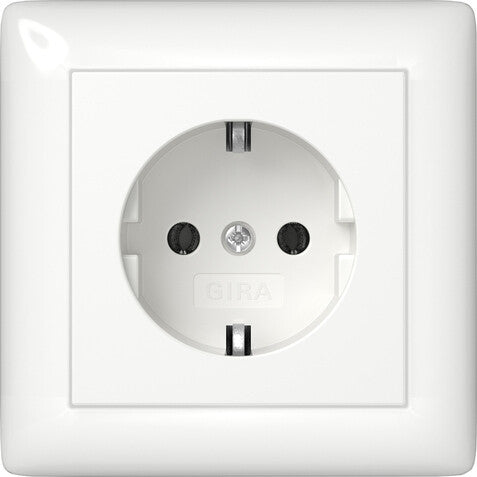 GIRA 444003 stikkontakt Schuko Hvid