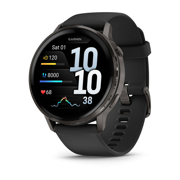 Garmin Venu 4 3,56 cm (1.4") AMOLED 45 mm Digital 454 x 454 pixel Berøringsskærm Sort Wi-Fi GPS (satellit)