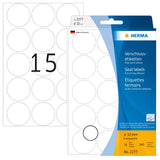 HERMA 2277 selvklæbende etiket Cirkel Transparent 240 stk