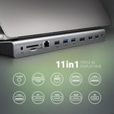 Axagon HMC-4KX3 dockingstation Ledningsført USB 3.2 Gen 1 (3.1 Gen 1) Type-C Grå