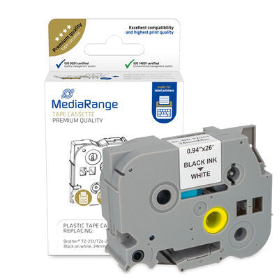 MediaRange MRBTZ251 print etiket Sort, Hvid