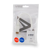 Savio CL-27/B videokabel adapter HDMI Type A (Standard) VGA (D-Sub) Hvid
