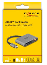 DeLOCK 91016 kortlæser USB 3.2 Gen 2 (3.1 Gen 2) Type-C Grå