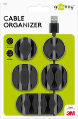 Goobay 70683 kabelorganisator Bord/Væg Kabelklemme Sort 5 stk