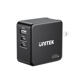 UNITEK P1117B oplader til mobil enhed Universel Sort Vekselstrøm Hurtig opladning Indendørs