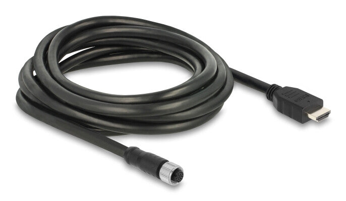 DeLOCK 81219 sensor- & aktuatorkabel 3 m M12 HDMI Sort